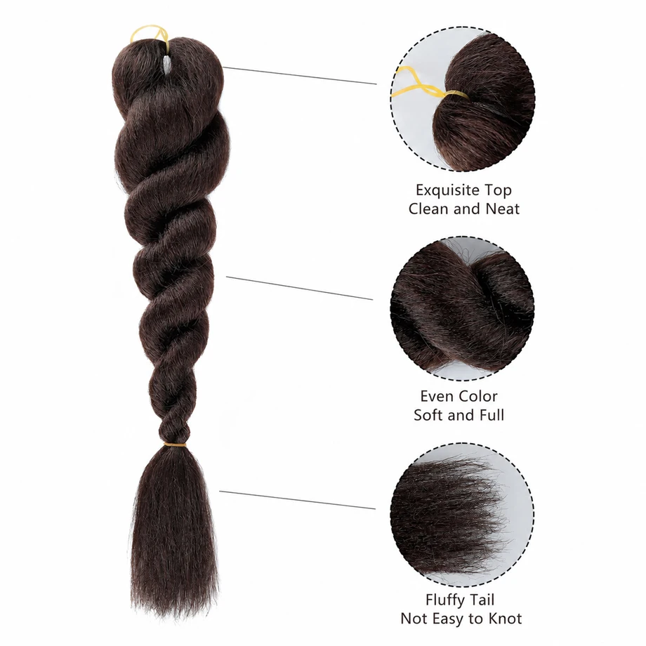 24 inch Purple Braids Ponytail Hair Pre Braiding Hair with Tie Synthetic Purple Hair Extensions for Halloween Costume Cosplay