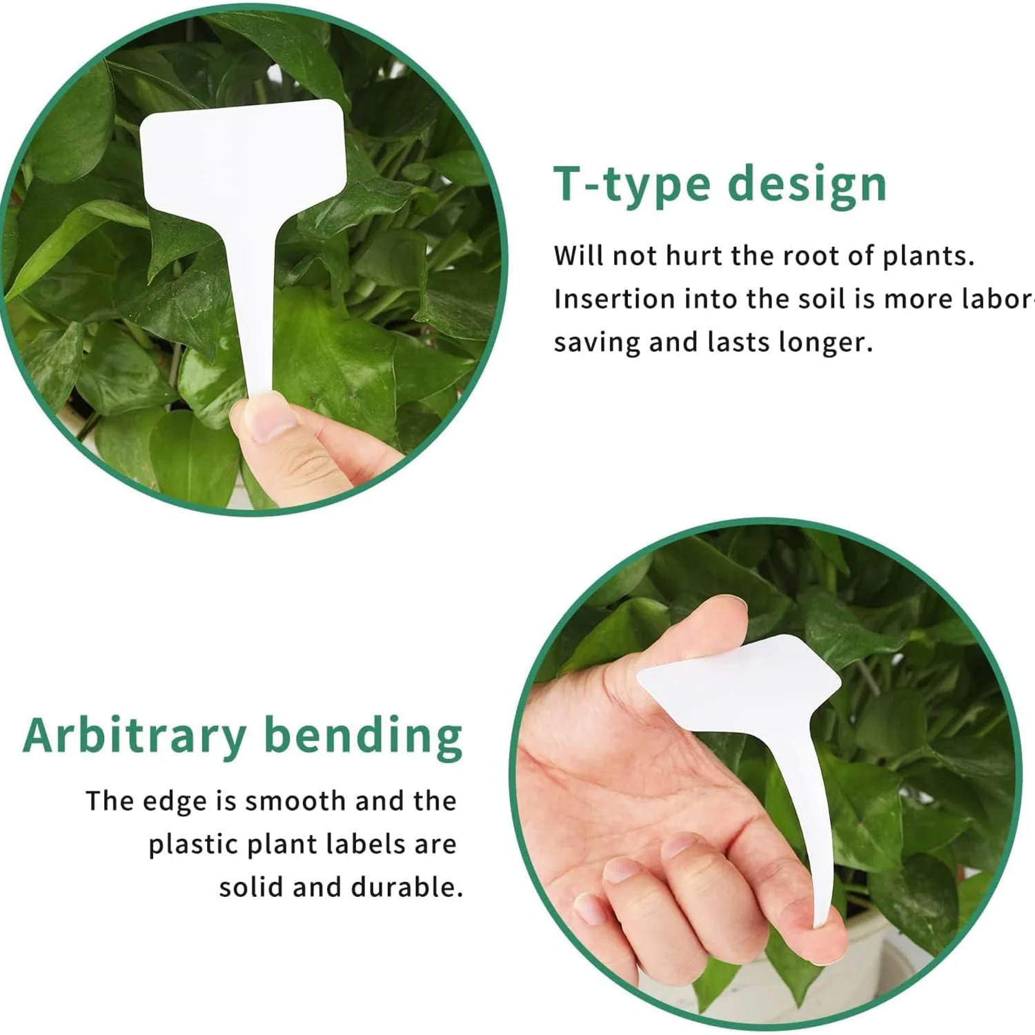 100Pcs PVC Plant Tags T Type Marker Nursery Garden Label Seedling Tray Pots Decoration Garden Labels for Outdoor Indoor Nursery