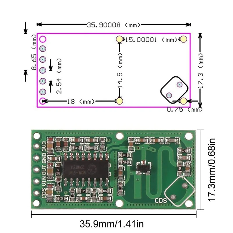 6PCS RCWL-0516 Microwave Radar Motion Sensor Module for Arduino ESP8266 Nodemcu Wemos Smart Switch Module