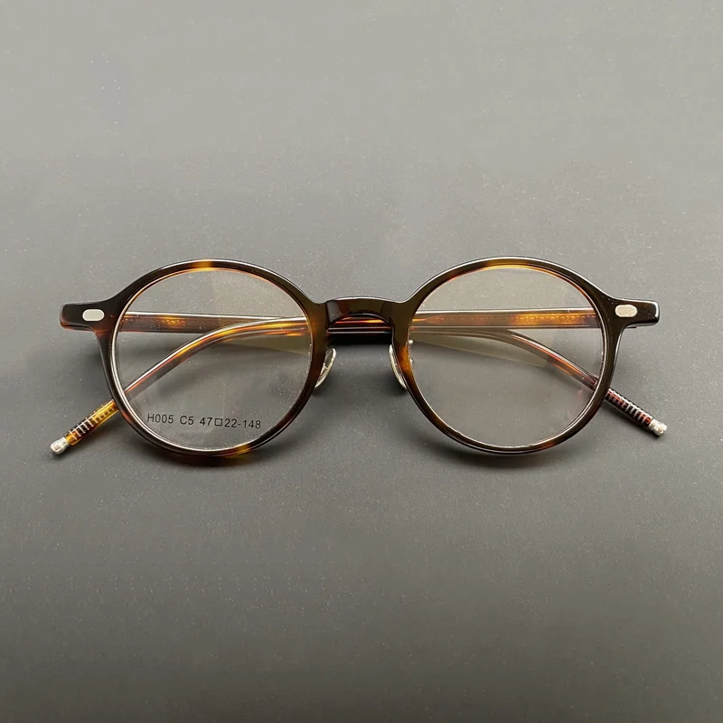 Japanese acetate retro round glasses frame men's handmade glasses Thin frame optical glasses frame myopia prescription glasses