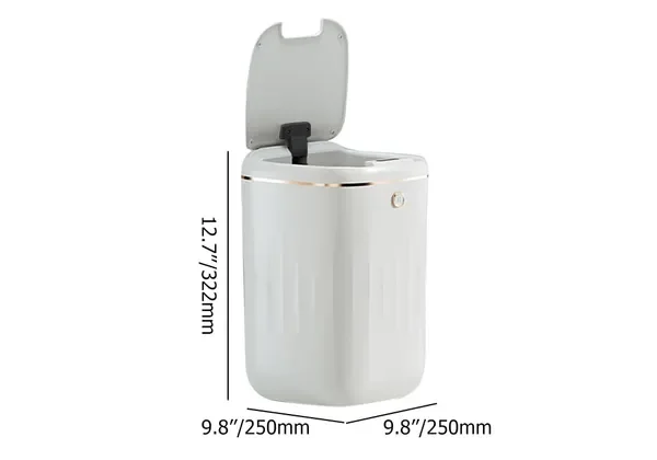 Automatic TouchlMotion Sensor Trash Can White Smart Garbage Can for Bathroom Kitchen