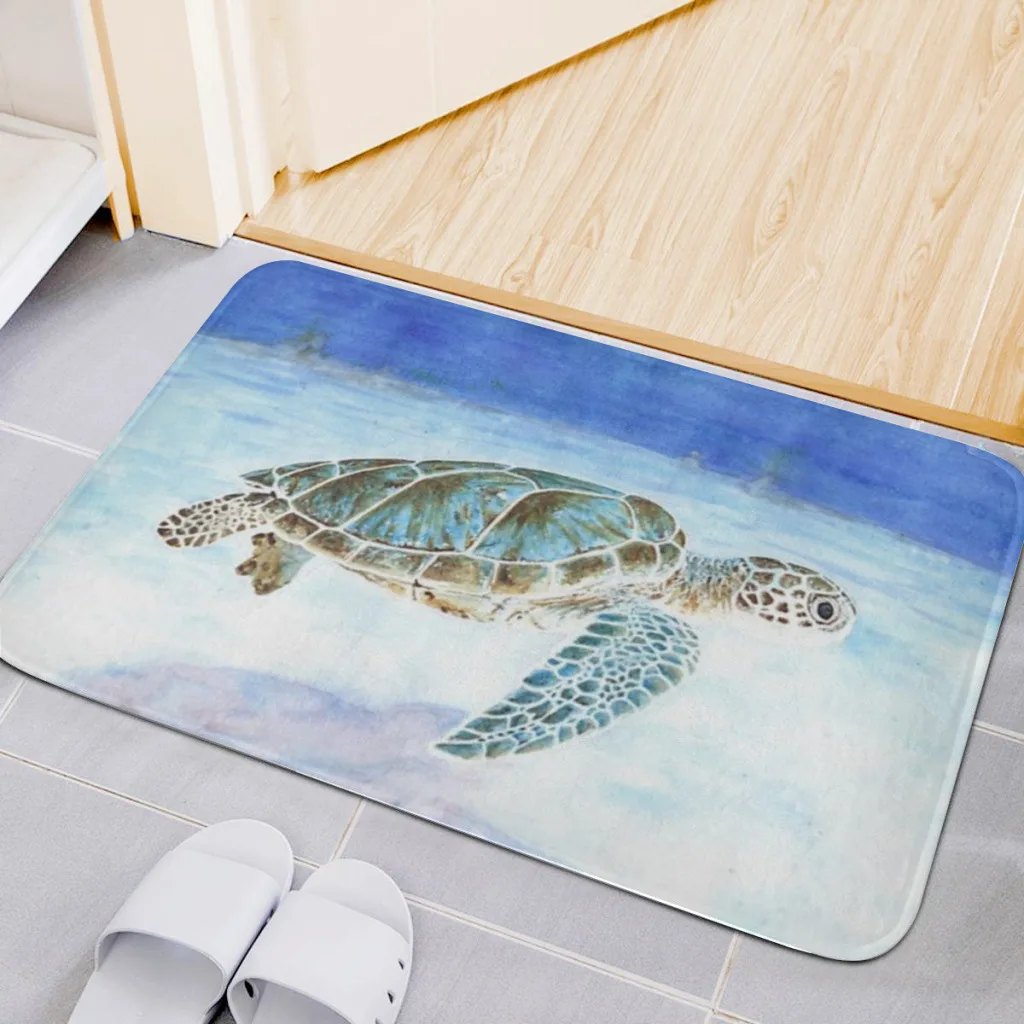 

Carpet Floor Mat Nordic Style Home Doormat Bathroom-Toilet Mats Bedroom Sea turtle underwater Hotel Decor Mat Alfombra Rug