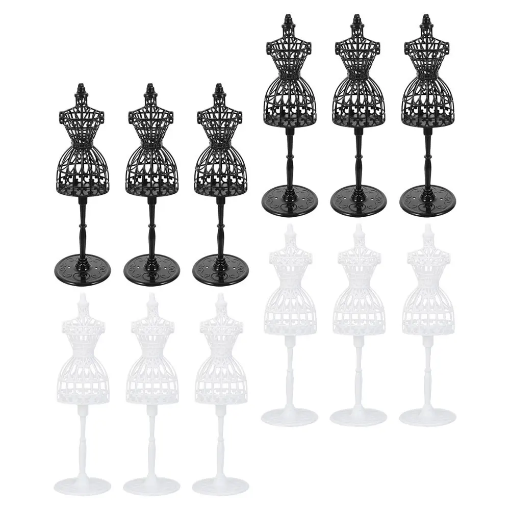 

12Pcs Dollhouse Clothes Hanger Stylish Mini Dress Form Stand for Displaying Garments Elegant Plastic Mannequin Body Holder