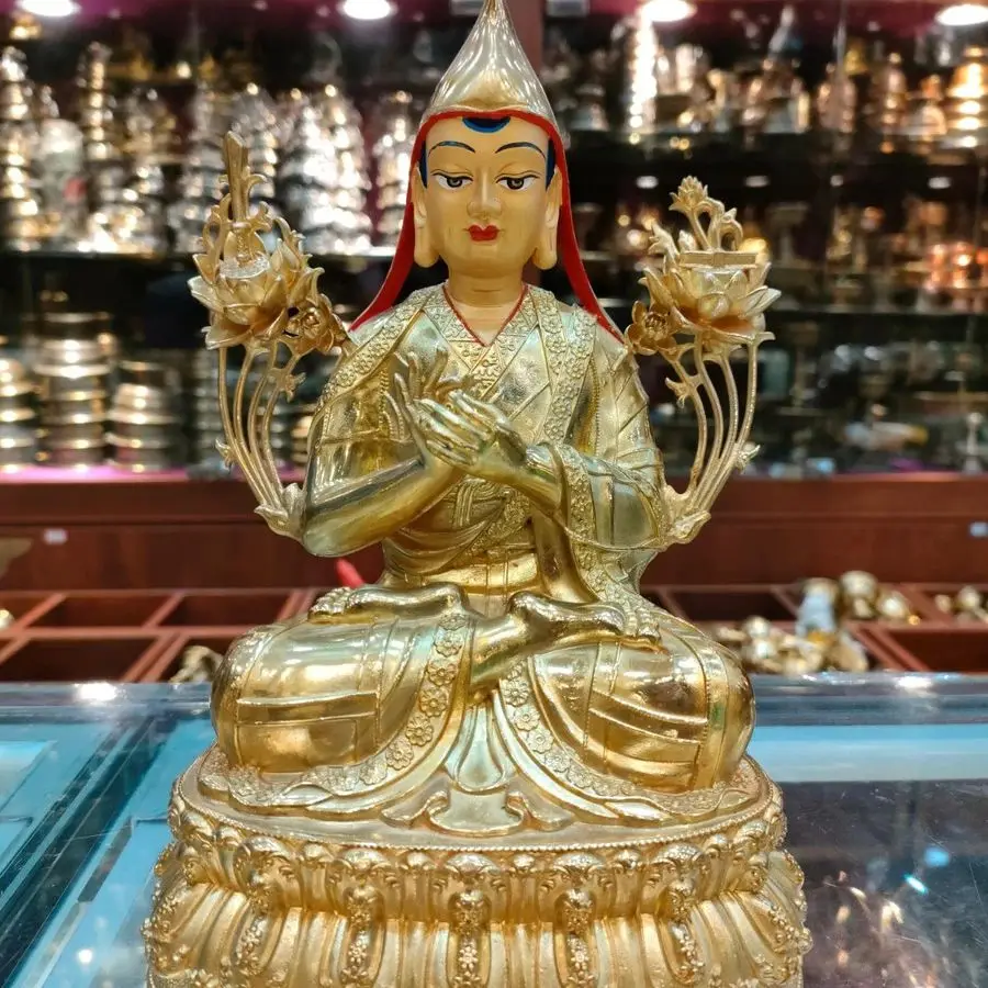 Buddhism Nepal Tibetan Buddhism home temple Patron saint altar high grade gilding tsongkhapa Buddha bless Safety Health luck