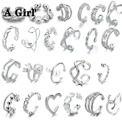 Hot Zircon clips For Women Small Hoop Earrings Ear Bone Tiny Ear Nose Ring Girl Ear Hoops Ins Zircon Geometric Earrings Ear Clip