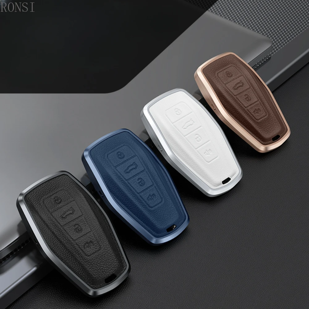 

Alloy Leather Car Remote Key Case Cover Shell For Geely Coolray 2019-2020 Atlas Boyue NL3 Emgrand X7 EX7 SUV GT GC9 Borui