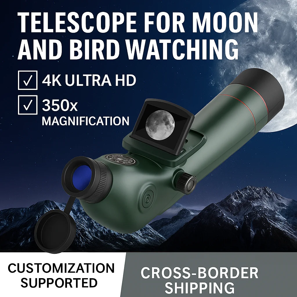 SPXS-80 Astronomical Telescope with LCD Display High Magnification Professional Outdoor Telescope for Moon Viewing