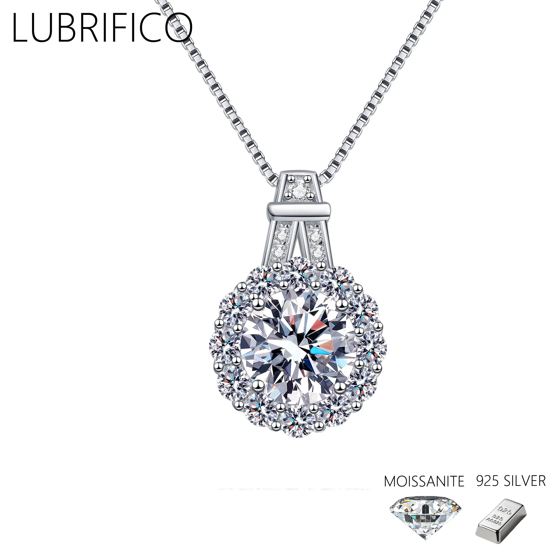 

3.0 Ct Moissanite Sunflower Shape Necklace 925 Sterling Silver Lab Diamond Pendant Women Gifts Wedding Fine Jewelry Party