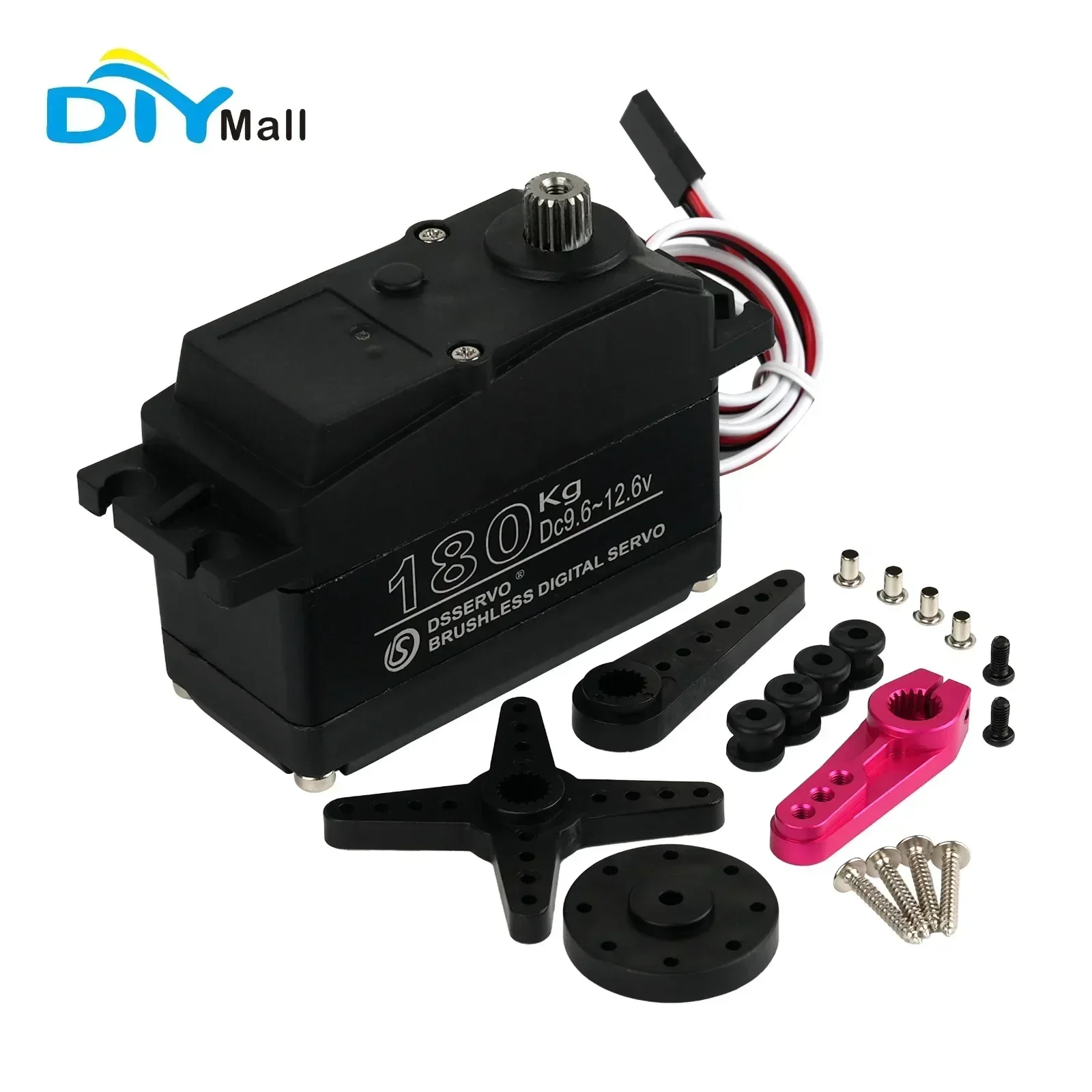 180KG Servo Motor 12V Waterproof Metal Servo Motor BLS51180 with 18T rocker arm suitable for robots