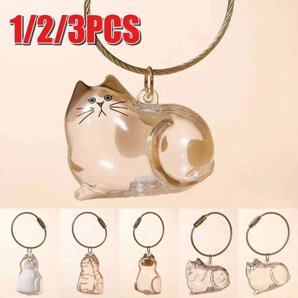 

1/2/3PCS Cat Hair Storage Capsule Transparent Cat Hair Storage Box Bag Decoration Accessories Keychain Pendant Home Decoration