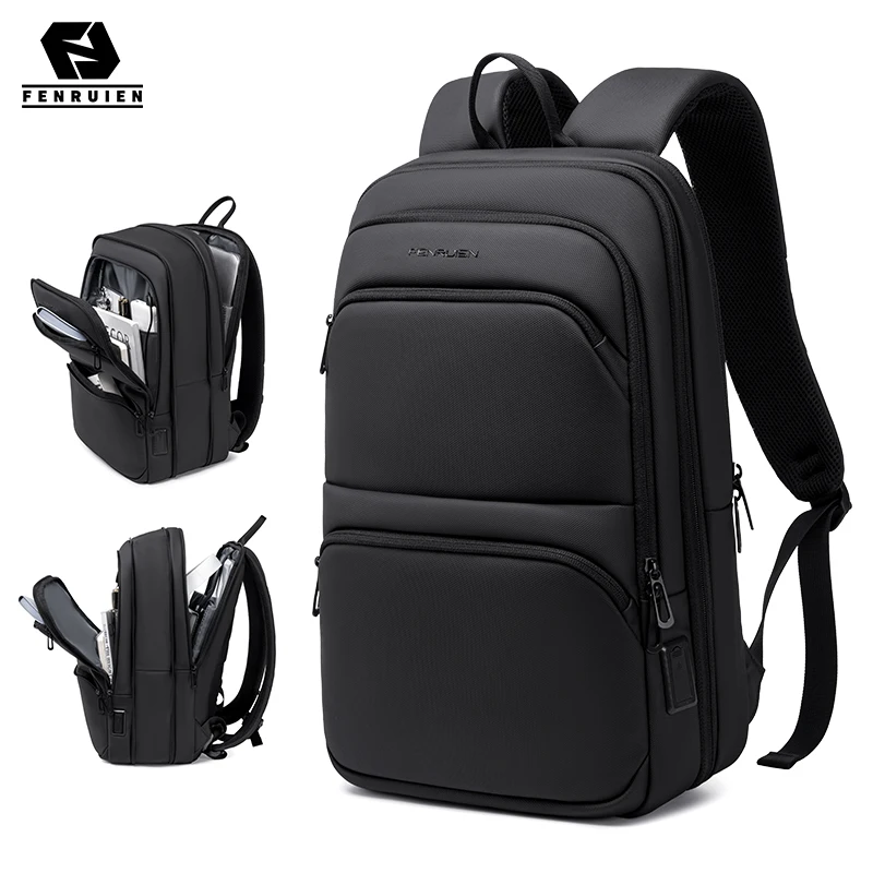 

FENRUIEN men's commuter work backpack 15.6-inch laptop backpack expandable thickness lightweight travel backpack