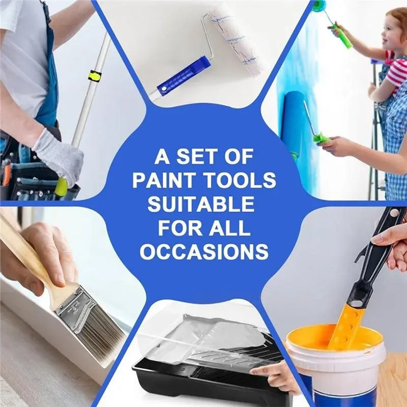 GYTB-Paint Roller Tool Set Including An Extendable Pole Paint Tray