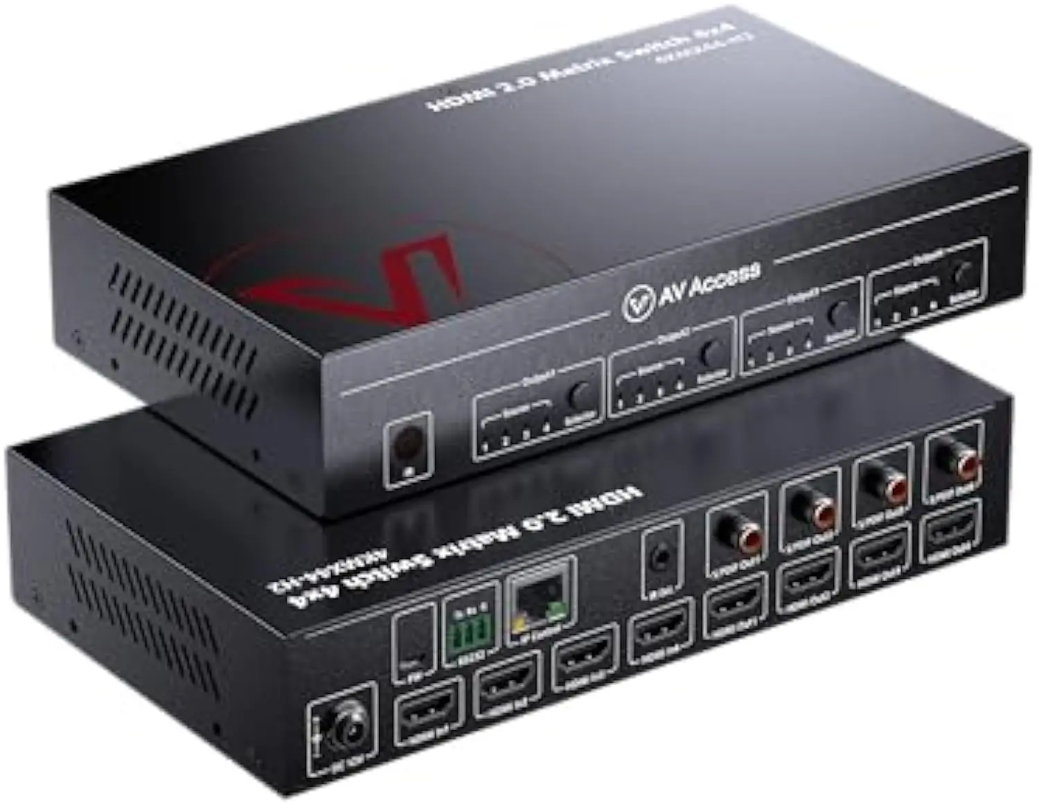 

AV Access 4×4 4K HDMI Matrix Switch with Downscaler, Audio Extraction, IR Remote Control HDMI2.0/HDCP2.2 Compliant