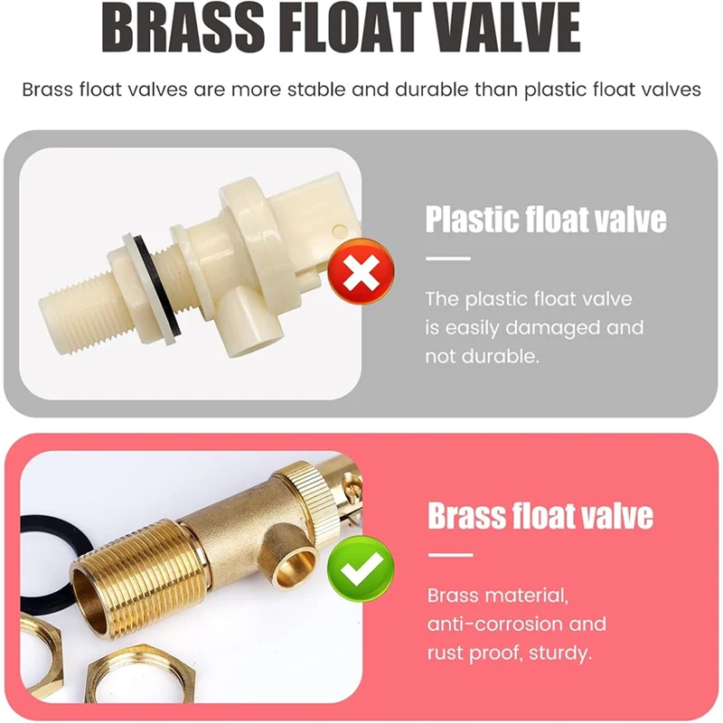 

【B07R】1/2 дюйма для резервуара для воды, поплавковый клапан, латунный поплавковый шаровой клапан с регулируемым рычагом, автоматический для автоматического контроля уровня воды