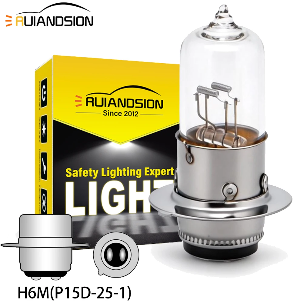 

H6M P15D 12V 35W Halogen Headlight Bulb 4300K Warm White Hi/Lo Beam OEM Replacement for Honda Yamaha Scooter Motorcycle ATV 2Pcs