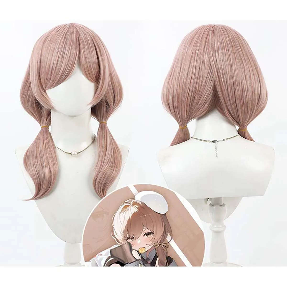 Frauen Game Bready Cosplay lange gerade braune hitzebeständige Haarperücke