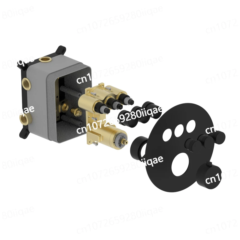 Water Outlet Valve Wall Mounted Faucet Concealed Thermostatic Shower Mixer Water Flow Adjustable Push Button Diverter 3 Ways
