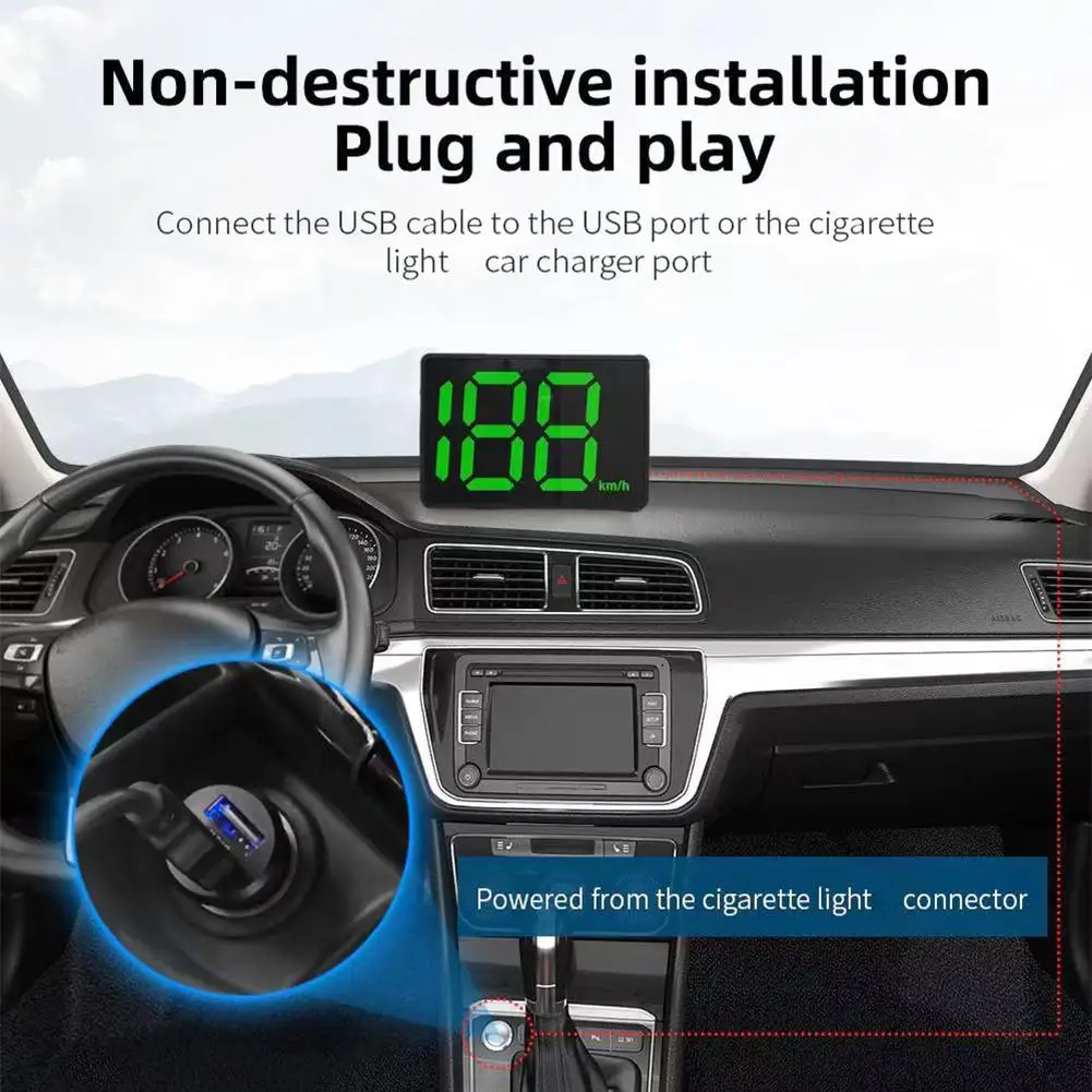 

Новейший HUD проекционный дисплей Автомобильная зарядка Дисплей данных Автомобильный дисплей скорости автомобиля, KM/H, MPH ﻿