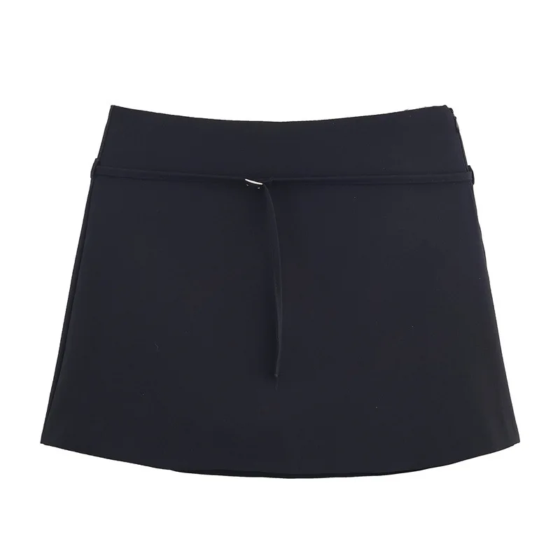 High Waist  Skirt Pants with Belt Multi Color Casual Women's Fashion Short Skirt A-Line Silhouette Other Material
