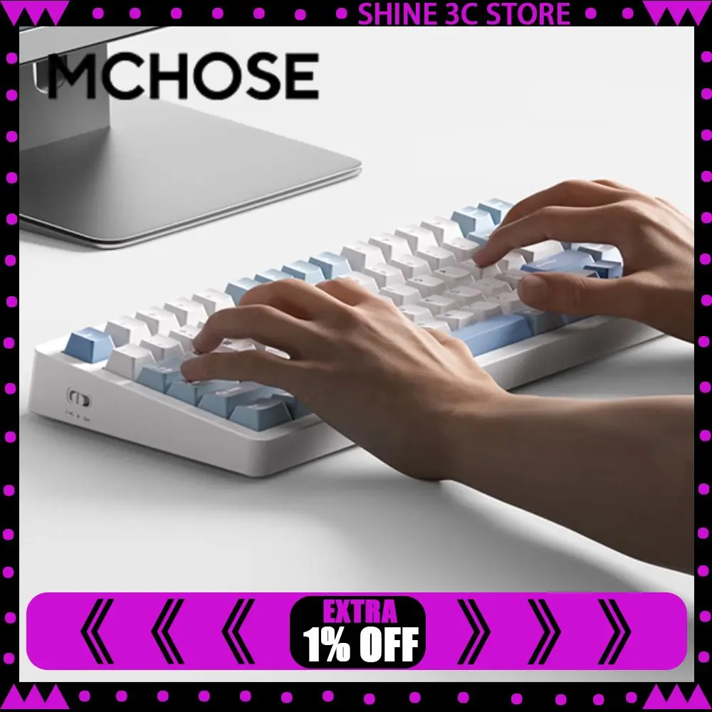 

MCHOSE G75 V2 Mechanical Keyboard 3mode Wireless 75% Layout Gasket Mounted 5 Layers Dampening RGB Backlit Tri-Mode Hot Swappable