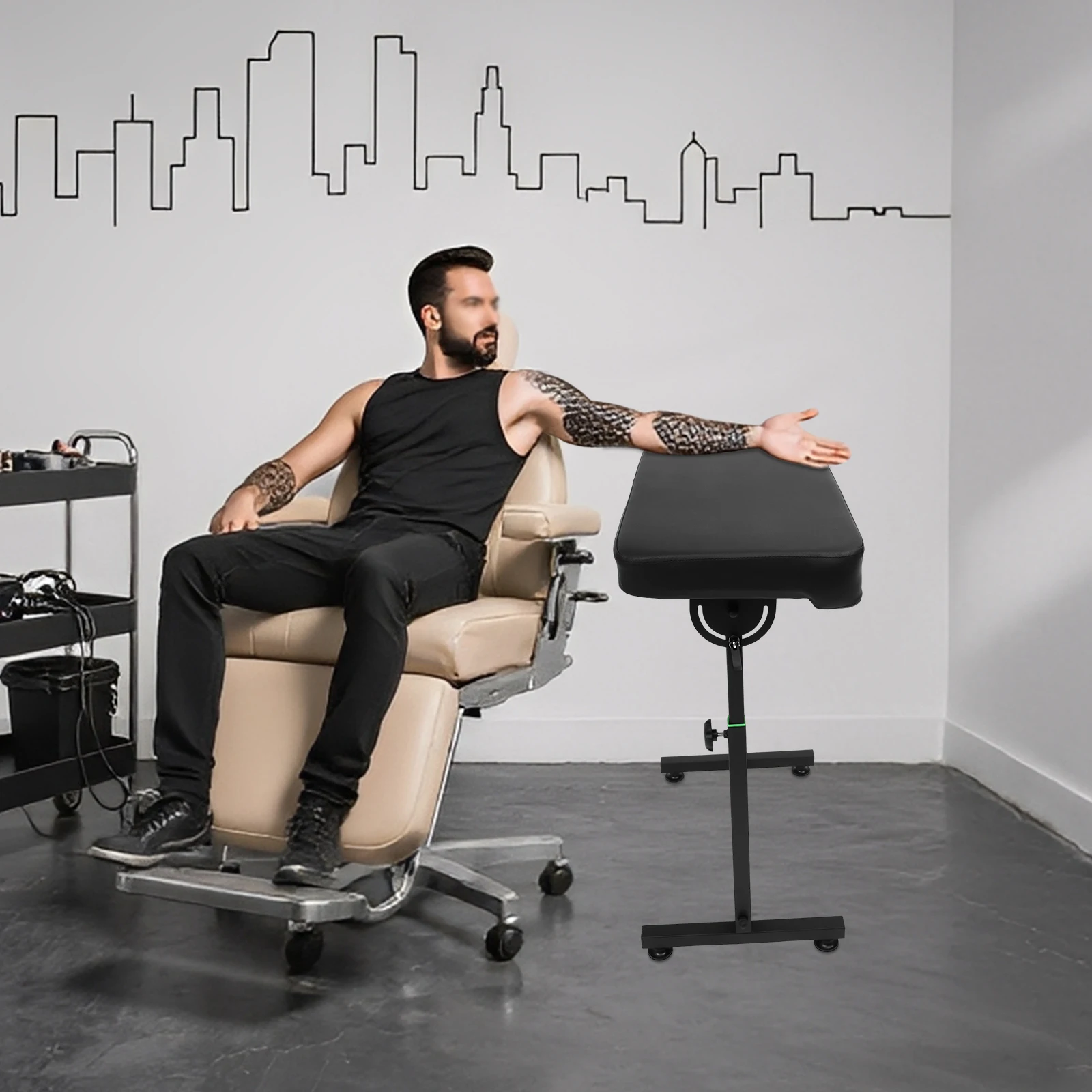 مساند ذراع الوشم لوحة كبيرة مسند ذراع الوشم حامل قابل للتعديل ارتفاع الذراع الساق الراحة حامل أداة الوشم لصالون الاستوديو #1