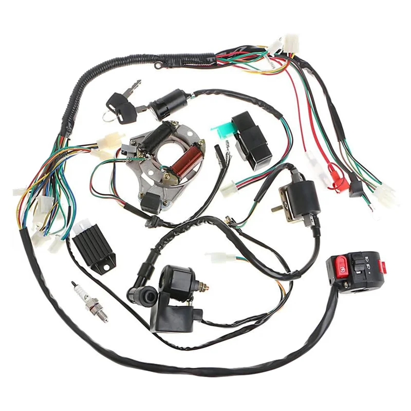 

A64P-Wiring Harness Starting Harness Line Start Ignition Kit ATV Accessories 70 90 110CC Full Vehicle Wiring Harness