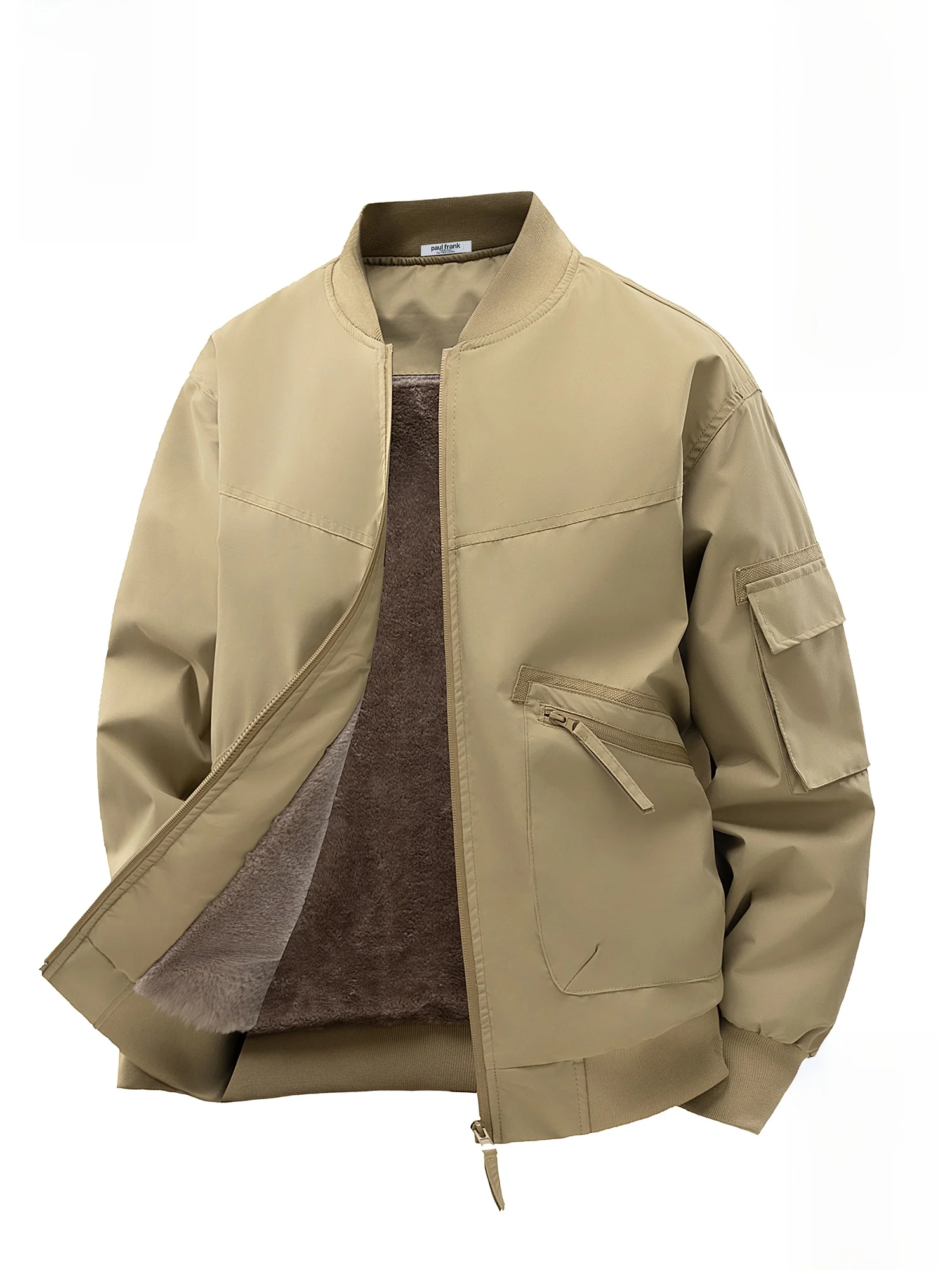 

Мужская куртка Paul Frank с флисовой подкладкой и бейсбольным воротником, свободного кроя, теплая, для работы, верхняя одежда, зимняя, повседневная, из полиэфирного волокна