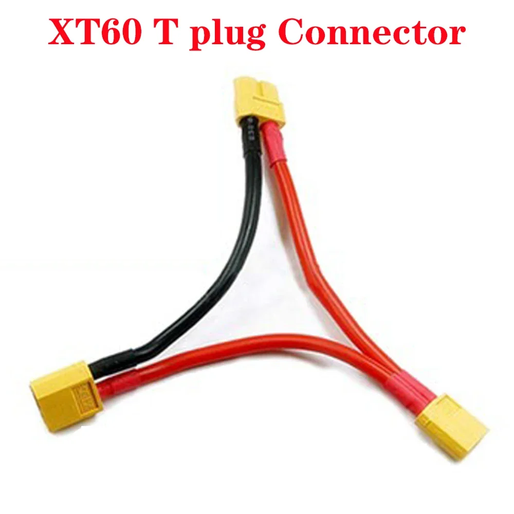 XT60 T Plug Male Female Tandem Battery Connector Cable Dual Extension Y Splitter Silicone Wire for RC Battery ESC