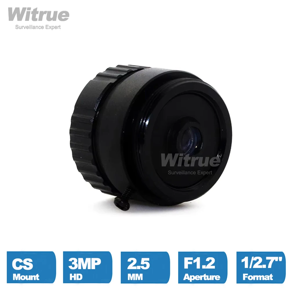 Obiektyw CCTV Witrue HD 3MP 2,5 mm CS Mount 1/2,7" F1.2 do kamer bezpieczeństwa IP do nadzoru — zdjęcie 5