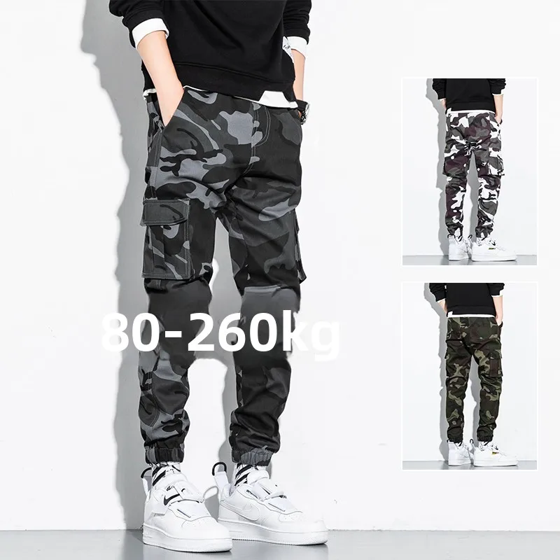 

Мужские повседневные рабочие брюки больших размеров, весенне-осенние свободные брюки-карго, молодежные камуфляжные длинные брюки Sle een