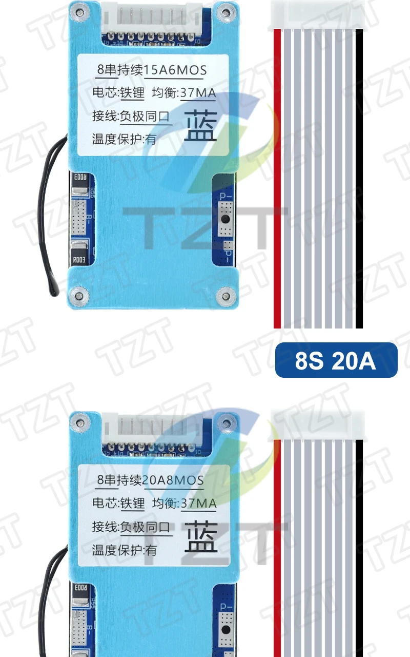 TZT BMS 8S 24V 15A 20A 25A 30A 40A LiFePo4 Batterie-Ladeschutzplatine mit Balancing und NTC-Temperaturschutz (gemeinsam) – Detail 6