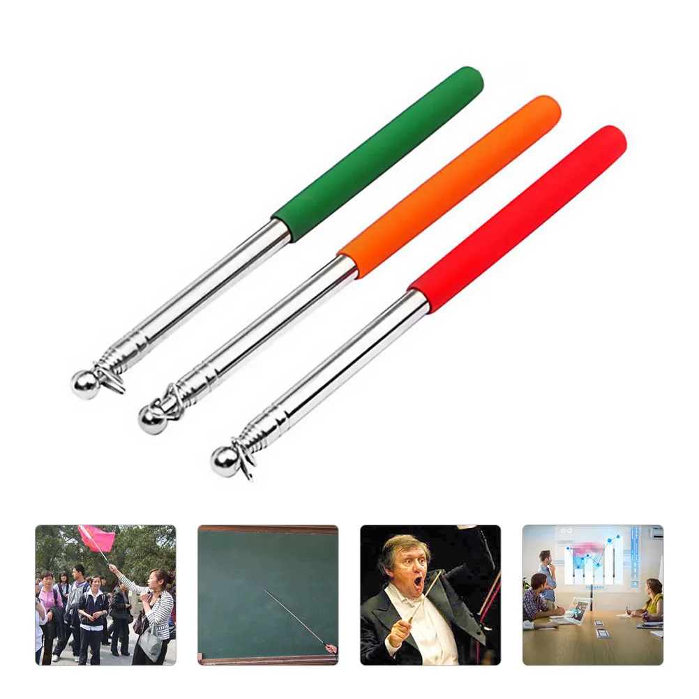 

3 Pcs Teaching Pointer able Whiteboard Retractable H Stainless Steel Teachers Helper Classroom Baton Non Slip H Portable