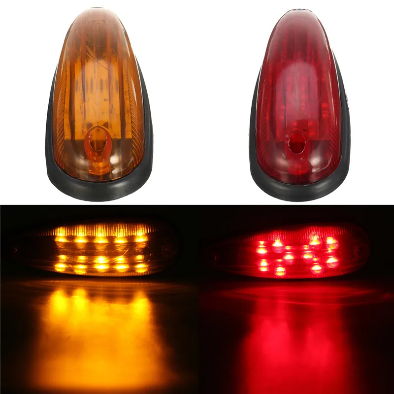 

1Pcs 6Inch LED Red/Yellow 10 LED Clearence Truck Bus Trailer Side Marker Indicators Light Lamp 12V 24V