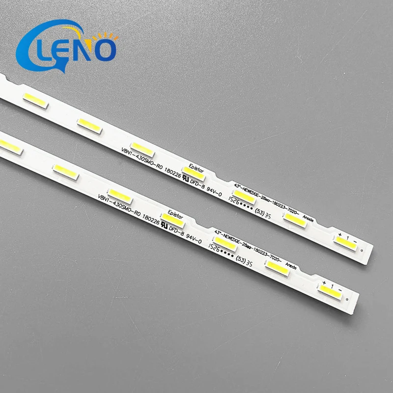 2Pcs LED Bar สำหรับ Samsung UE43NU7095U UE43RU7170 UE43NU7020K UE43RU7105 UE43NU7100 43NU7100 UE43UN7020 V8N1-430SM0-R0 UE43RU7120