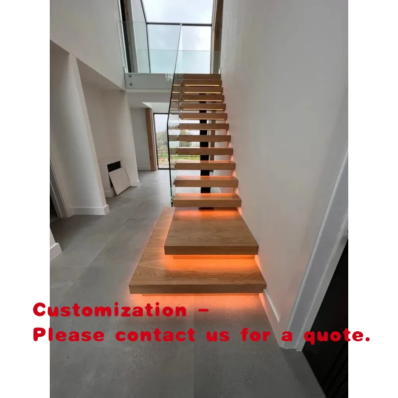 custom.2026 Double Factory Mono Stringer Stairs,Loft Stair,Indoor Floating Stair Well Designed Straight Steel Staircase