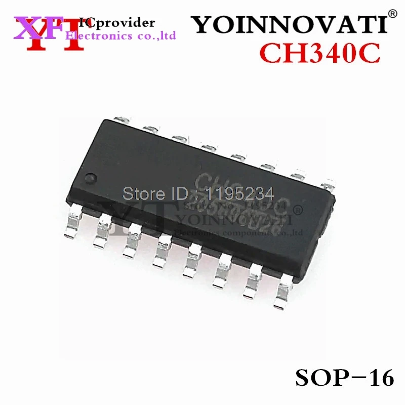 CH340C CH340 SOP-16 IC 최고 품질, 로트당 10 개
