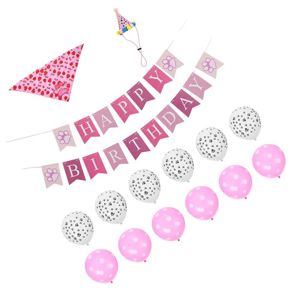 

1Set Cat Birthday Party Decor Kit Cat Banner Balloons Party Supplies Reusable Durable Pets Dog Birthday Decorations