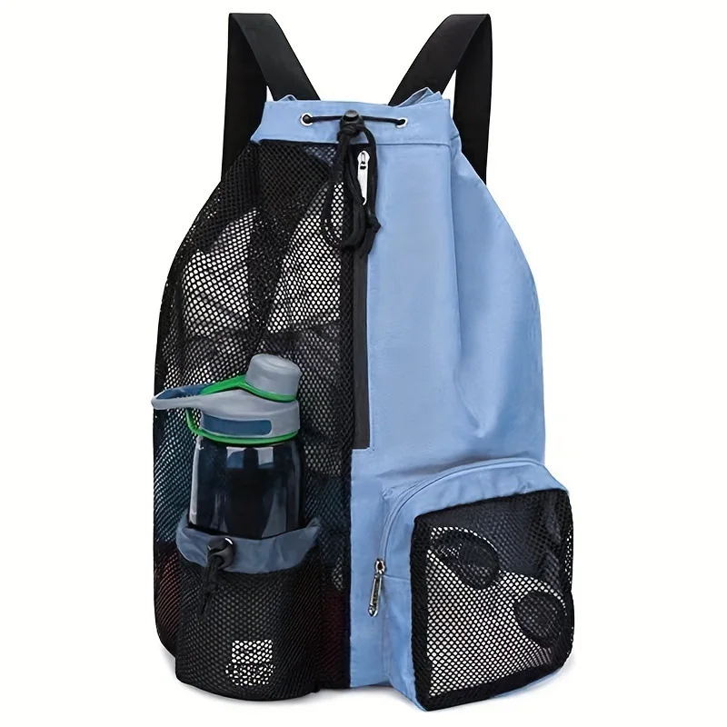 Swimming Bag Nylon Mesh Drawstring Backpack with Wet Pocket Beach Gym Outdoor Large Capacity Sports Bags