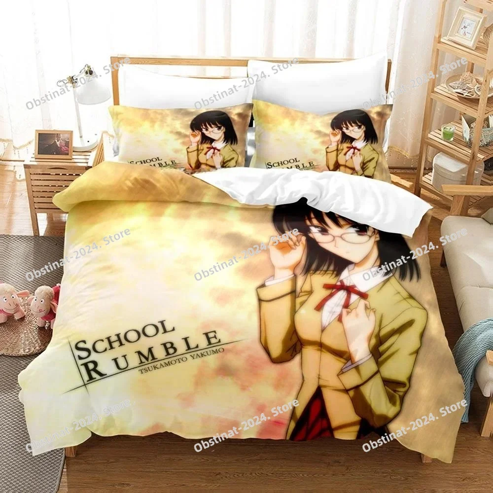

3d Print Anime School Rumble Bedding Set Single Twin Full Queen King Size Bed Set Adult Kid Bedroom Duvetcover Sets Home Textile