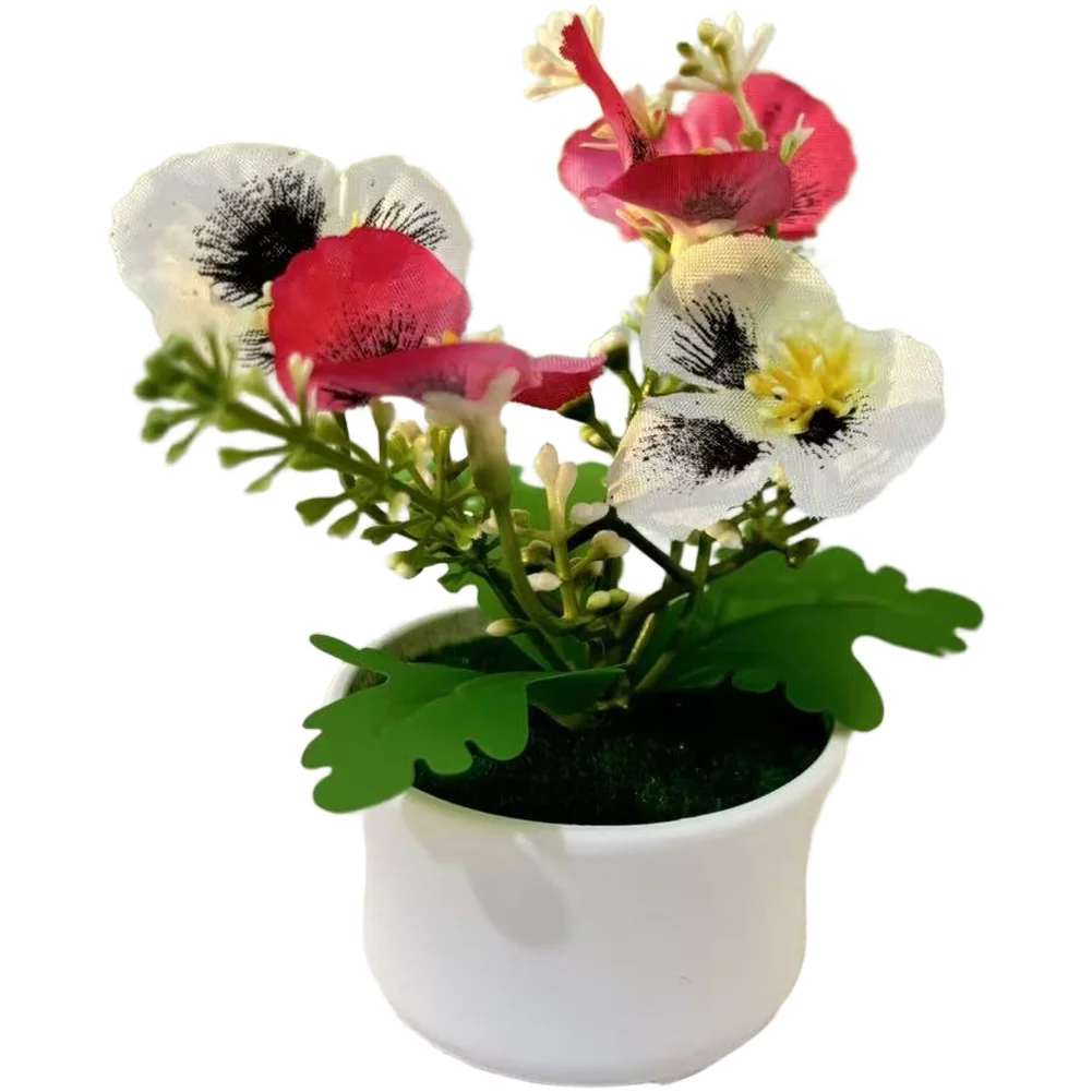 Realistic Artificial Phalaenopsis Orchid in Pot for Tabletop Desk Living Room Bedroom Kitchen Office Decoration
