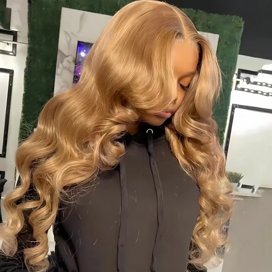 Body Wave Human Hair Wigs 27 Honey Blonde 13X6 Hd Lace Frontal Wig 13X4 Human Hair 250 Density Colored Preplucked Brazilian Wigs