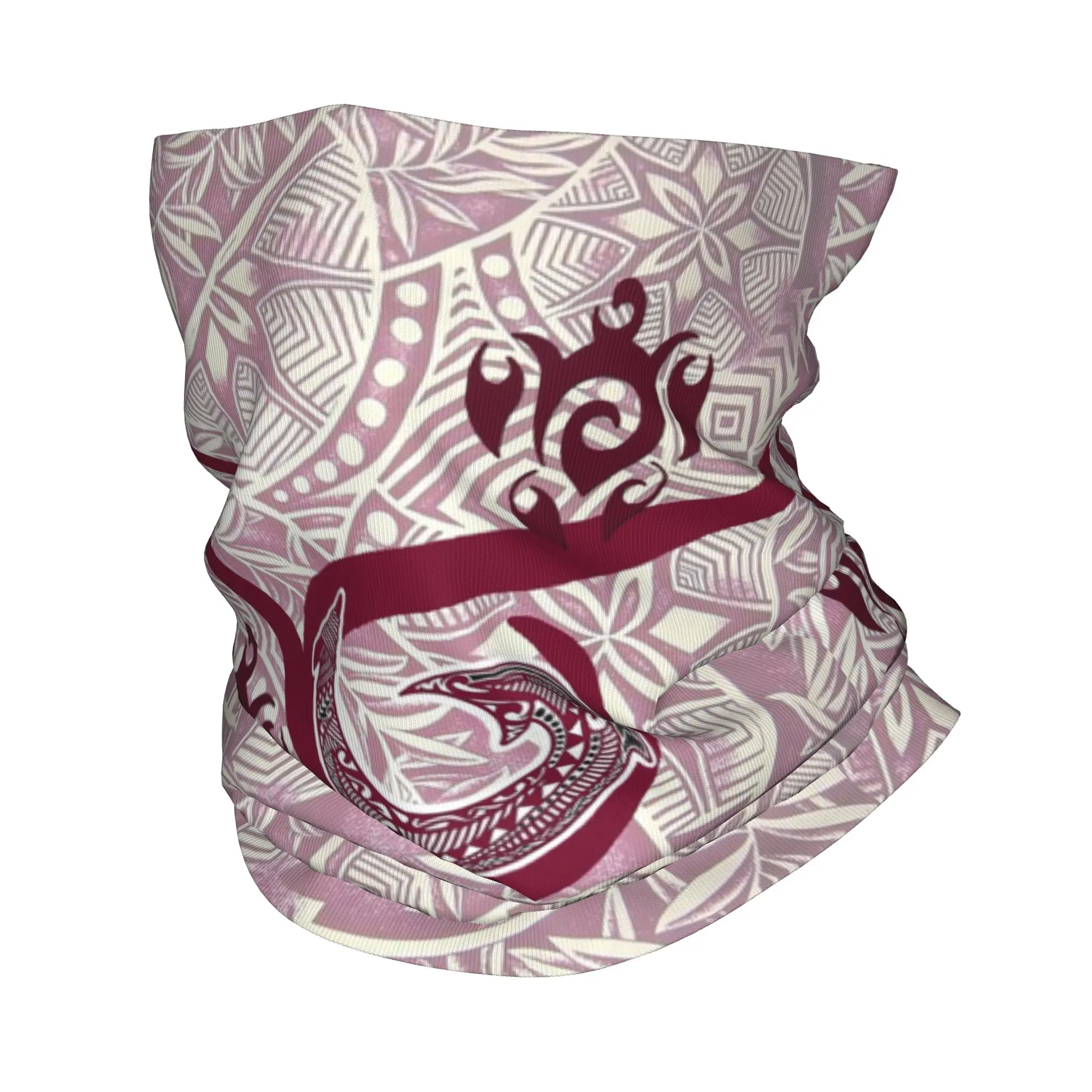 Hawaiian Tapa and Tribal Fish Hook Sea Turtle Bandana Neck Cover Printed Wrap Mask Scarf Headwear Running For Men Women Adult