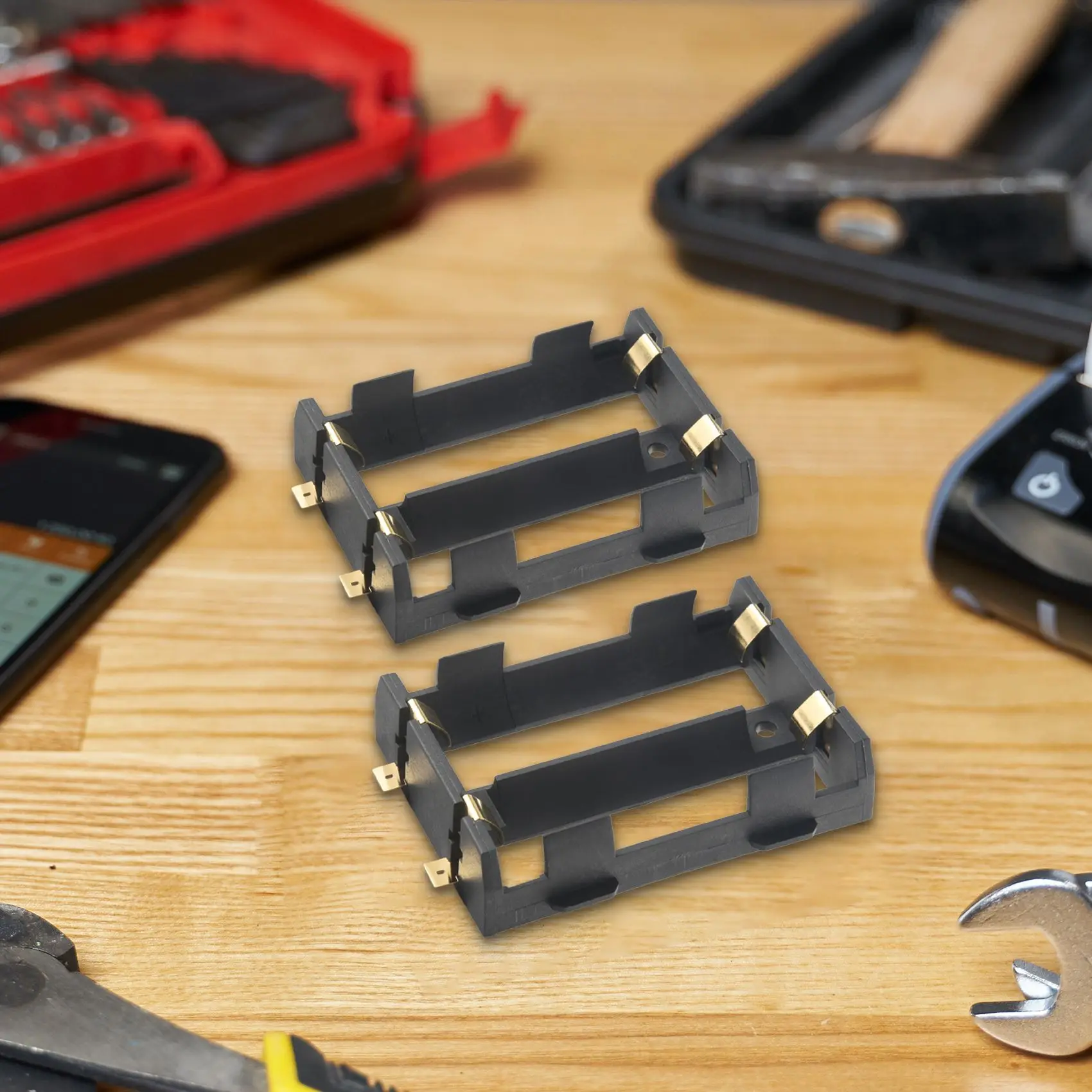 ブロンズピン付きバッテリーホルダー,バッテリー収納ボックス,SMD, TBH-26650-2C-SMT, 2x26650,バッチあたり5個