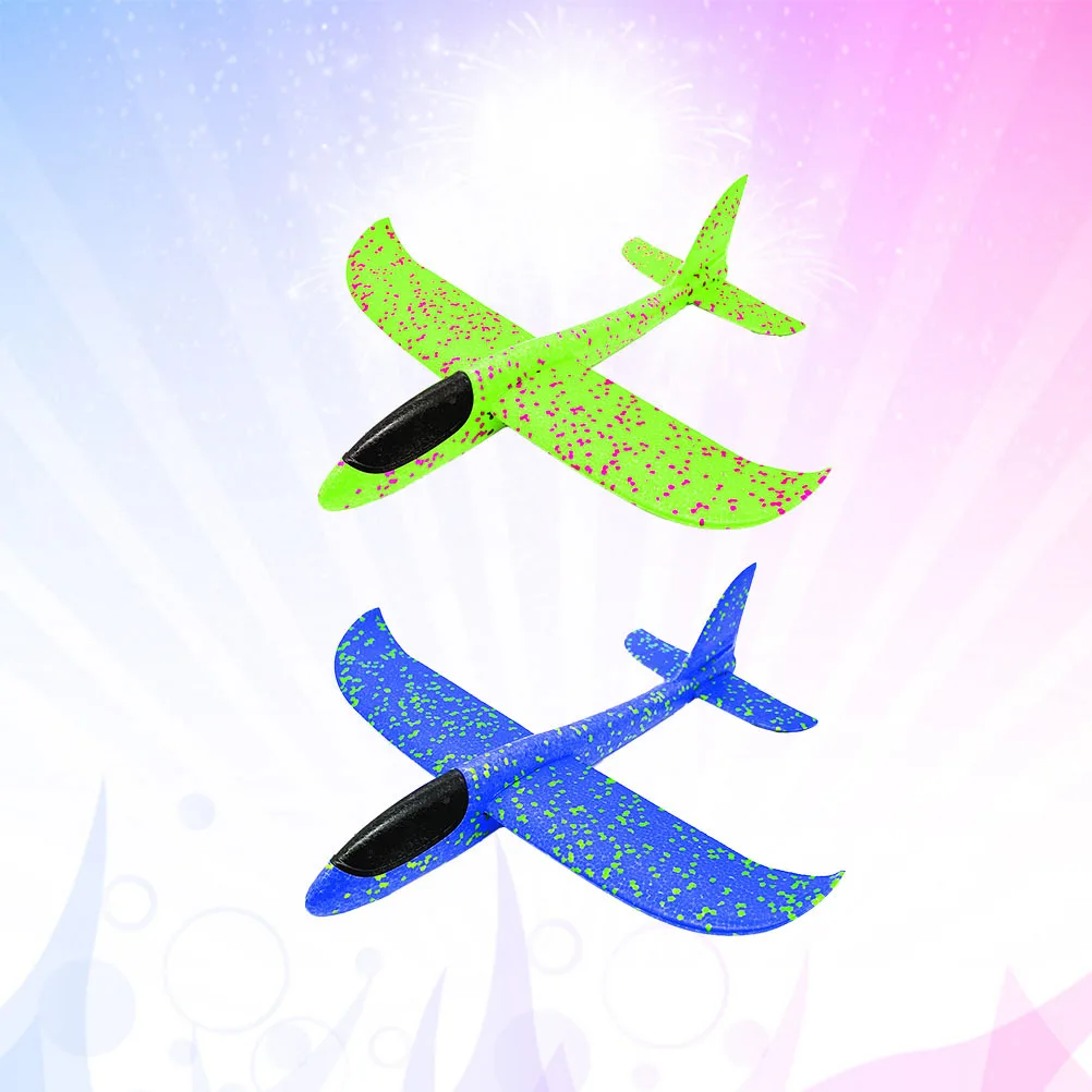 2pcs 48Cm Hand-Thrown Glider Airplane Lightweight Bright Color Flying For Kids Outdoor Game Plane For Children