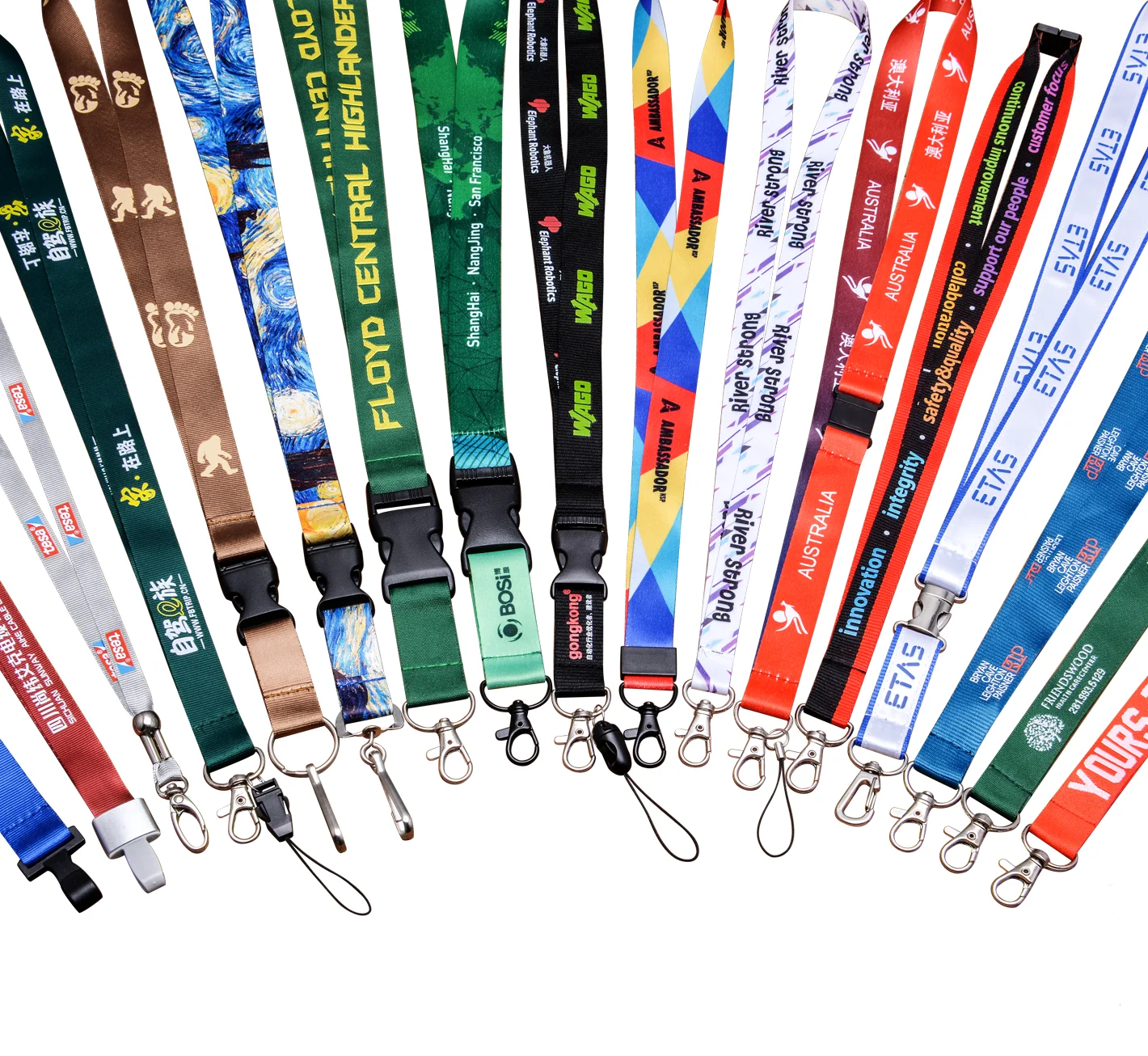 Custom Printed Lanyard For Keys Full Color  Design Badge Holder & Staff Cards