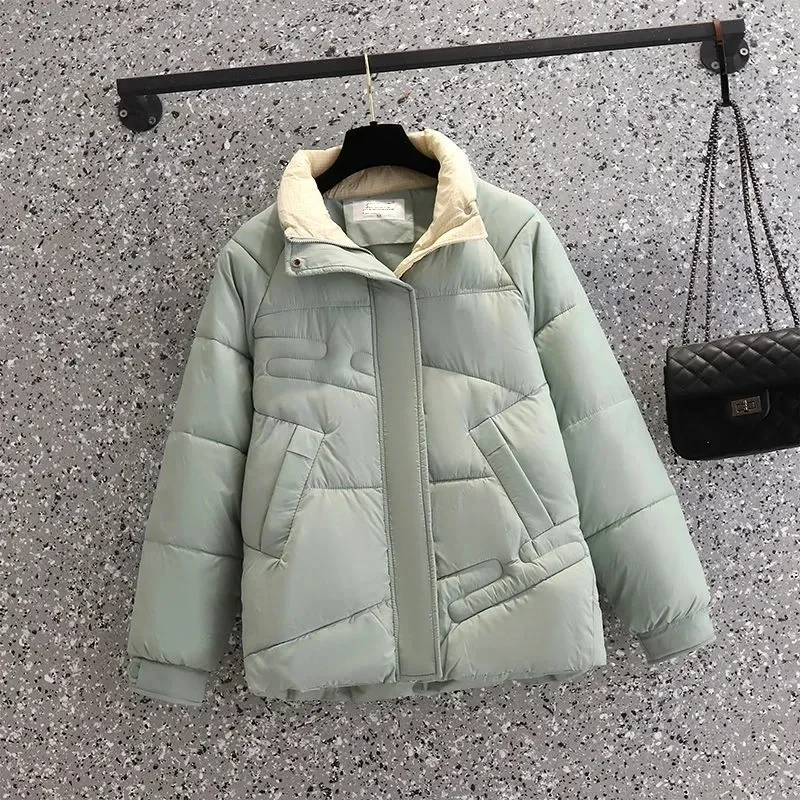 

Down Cotton Coat Women 2023 Winter Jacket New Korean Loose Cotton Padded Short Jacket Female Coats Casual Warm Parkas Outerwear