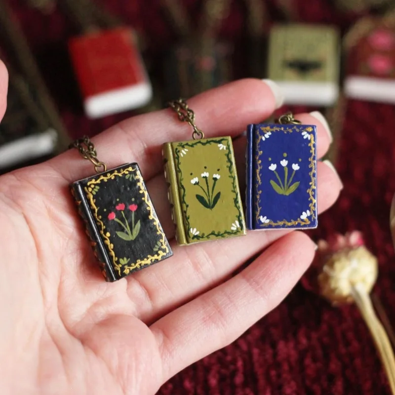 Kupfer Mini-Buch-Anhänger, Buchliebhaber-Anhänger, DIY Schmuckherstellung, Halskette Armband, Handgemachtes Bastelzubehör – Detail 3