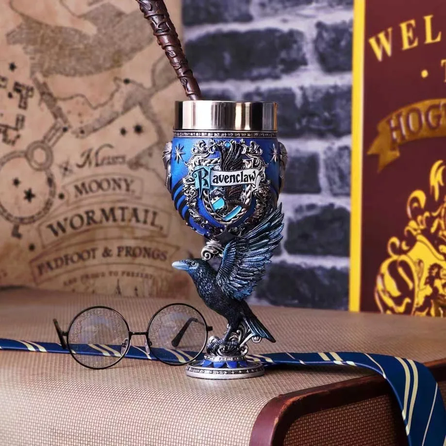 Harry Potter Goblet Hogwarrts 3D Stereoscopic Carving Magic School Coffee Tea Cups Goblet Decoration Model Collection Gift Kid