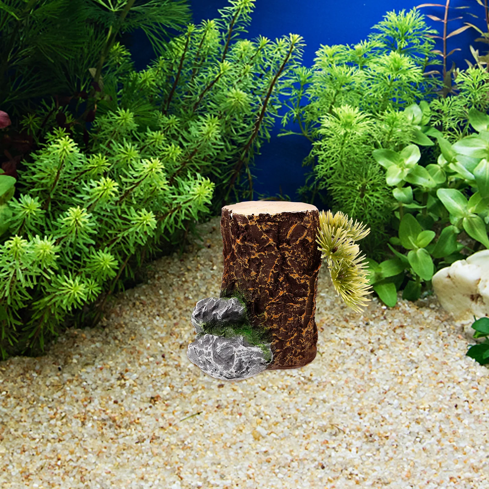

Creative Resin Stump Lifelike Artificial Tree Stump Fake Tree Trunk Fish Tank Decorative Landscape Diy Desktop Home Decor