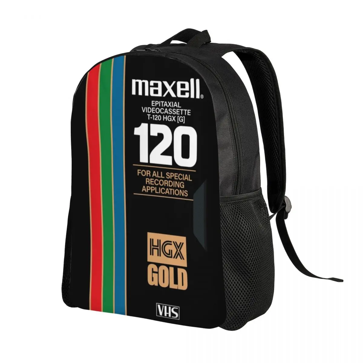 Customized VHS Maxell Backpack Men Women Basic Bookbag for School College Vintage Movie Cinema Theater Bags